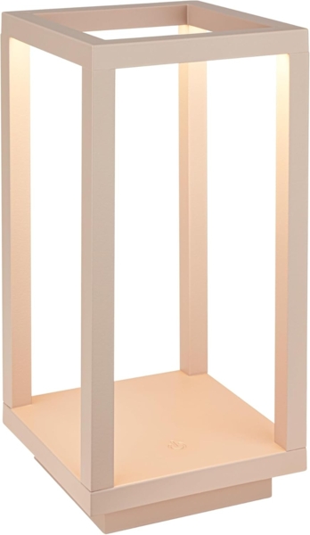 Briloner Leuchten LED Tischleuchte Akku Laterne Tischlampe kabellos Indoor/Outdoor, LED fest integriert, kabellos 10 x 10 x 22 cm Beige 1,8W Wohnzimmer Outdoor