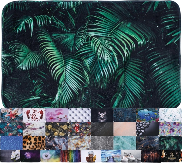 Sanilo Badematte Palmdream, rutschhemmend beschichtet, waschbar, schnelltrocknend, Polyester, rechteckig, sehr weich, hochwertig & modern, 50 x 80 cm oder 70 x 110 cm