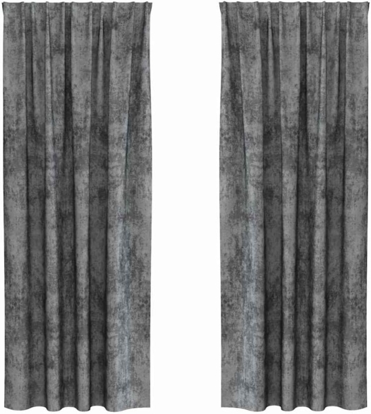 vidaXL Samtvorhänge mit Vorhängen 2 pcs Grau 245 x 140 cm Samt 4107691