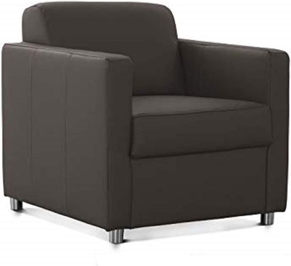 CAVADORE Corianne Sessel, mit Federkern, Polstersessel in Lederoptik Design, 78 x 80 x 83, Kunstleder: grau