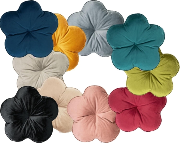 Blumen-Kissen braun-beige beties "Samt&Sonders