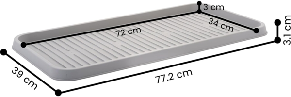 Iris Ohyama, Geschirrständer, Tablett, Schuh- und Stiefelbehälter aus Kunststoff mit Rand, 2er-Set, SHT-L, Grau, stapelbar, Verschlussklammern ? B38 x T30,5 x H2,5 cm Bild 6