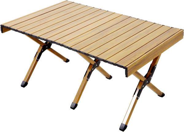 JAWINIO Campingtisch Gartentisch Klapptisch faltbar klappbar Aluminium Holzoptik