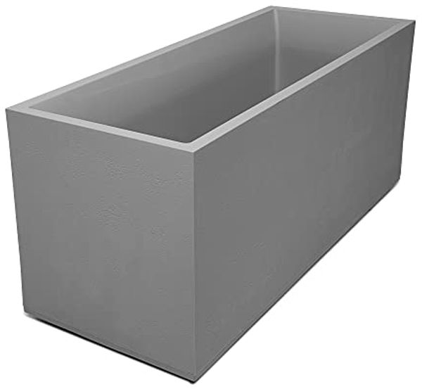 ONDIS24 Pflanzkübel Blumenkübel Blumentopf Vulkan 100cm Vulkan/Basalt Optik, mit Wasserspeicher Pflanzenkasten winterfest, 100 x 40 x 43,5 (H) cm