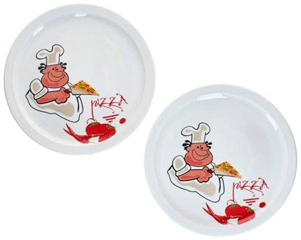 MamboCat Pizzateller 2er Set Alberto Pizzateller Ø30,5cm 2 Personen XL-Teller Platte groß