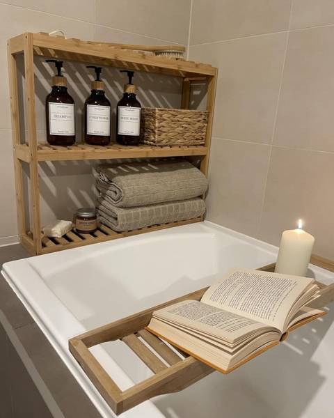 Bad Wandregal Bambusholz hellbraun 3 Etagen PADUCAH Bild 6