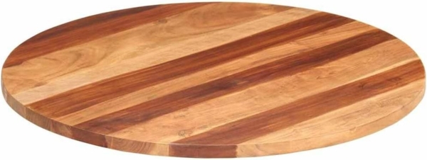 vidaXL Tischplatte Massivholz Akazie Rund 25-27 mm 80 cm 285976