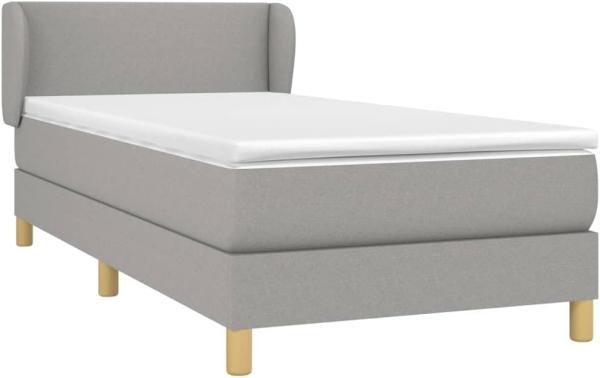 vidaXL Boxspringbett mit Matratze Hellgrau 90x190 cm Stoff 3126605