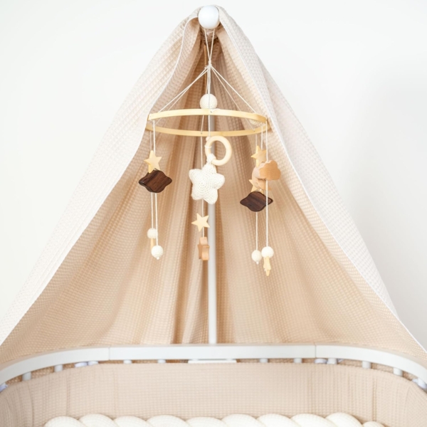 babybay Himmel Waffelpiqué für Mobilehalterung passend für alle Modelle bis 96 cm Länge, apricot rosé Bild 4