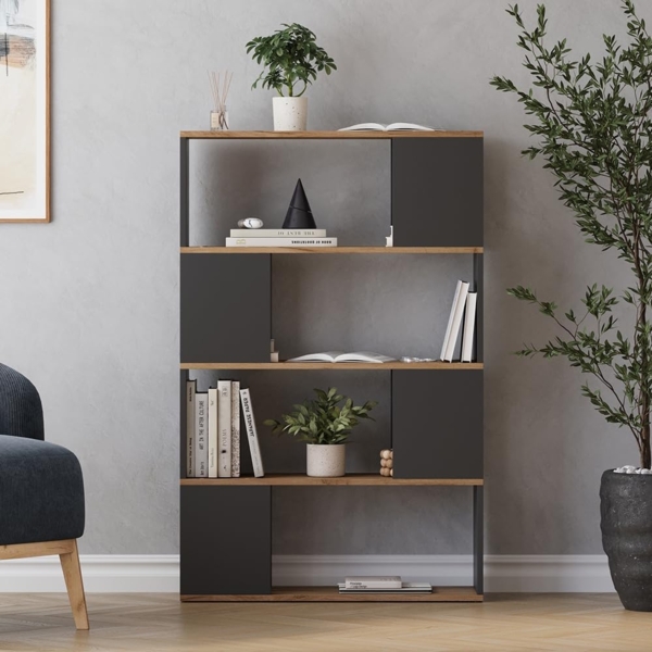 Raumteiler Eneos Anthrazit/Goldkraft Eiche 80 x 124.5 cm Vicco Bild 5