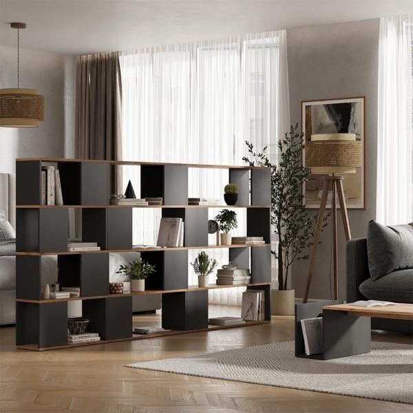 Raumteiler Eneos Anthrazit/Goldkraft Eiche 80 x 124.5 cm Vicco Bild 7