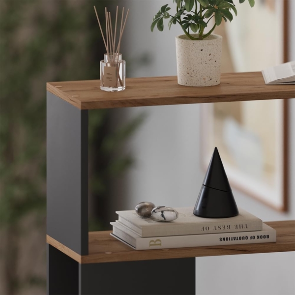 Raumteiler Eneos Anthrazit/Goldkraft Eiche 80 x 124.5 cm Vicco Bild 4