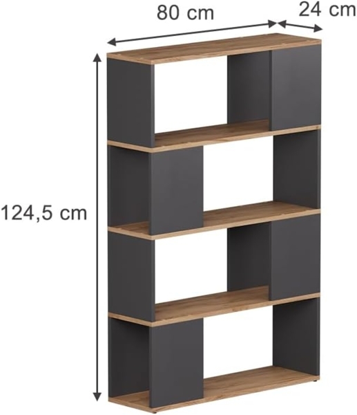 Raumteiler Eneos Anthrazit/Goldkraft Eiche 80 x 124.5 cm Vicco Bild 3