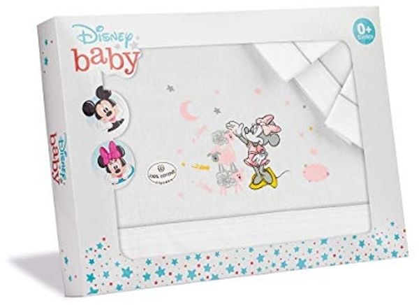 Interbaby MN007-18 3 Stück Bettwäschen Bett 70X140 Disney Minnie Mouse Weiss/Grau.