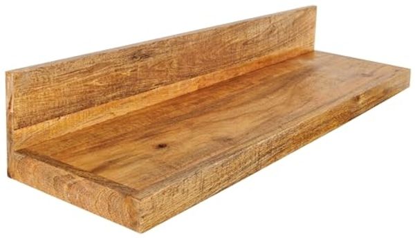 riess-ambiente Wandregal MAKASSAR 80cm natur, Einzelartikel 1-tlg, Wohnzimmer · Mango-Massivholz · handmade · Brett · lackiert · Design