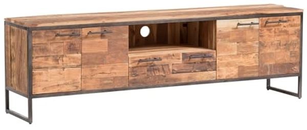 massivum TV-Bank Bristol Altholz Metall braun 180x52x38 cm TV-Sideboard rustikale TV-Kommode Lowboard Wohnzimmer-Möbel