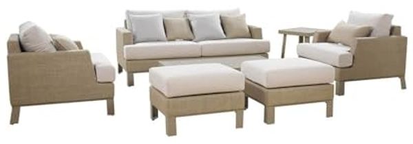 HOME DELUXE Garten-Sitzgruppe inkl. Abdeckung HAVANA – 303 x 239 cm Beige
