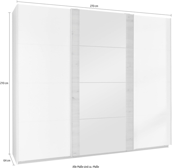 Vitrine Glasvitrine Scara 90x35x199cm kieselgrau Zinneiche 2-türig Bild 3