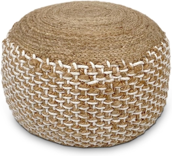 Amagohome Sitzhocker Sitzhocker Sitzpouf Jute Bodenkissen rund quadratisch Deko Hocker Fußh