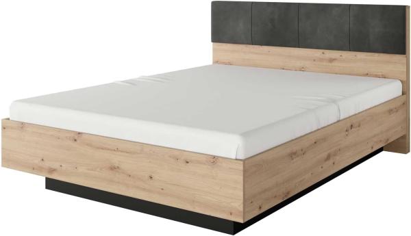 Bett Doppelbett Tally 160x200cm Artisan Eiche anthrazit mit Lattenrahmen