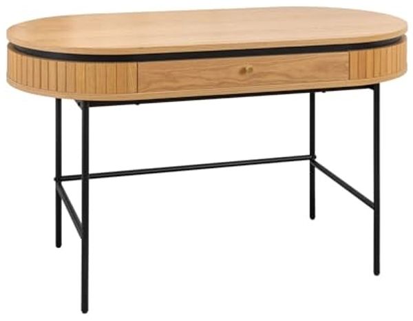 riess-ambiente Schreibtisch ATELIER 120cm natur/schwarz - Eiche, furniert, Schublade, Home Office (Einzelartikel, 1-St), Moderner Konsolentisch - idealer Allrounder f. Wohn- und Arbeitszimmer
