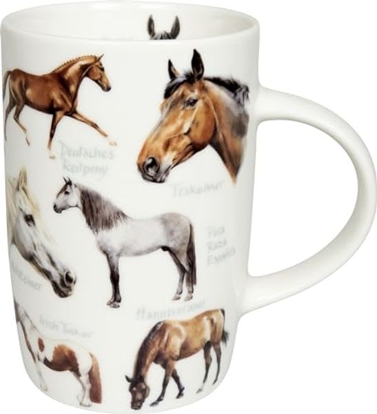 KÖNITZ 1172692710 Becher Natures Diversity - HORSES 600 ml aus Bone China Porzellan / Pferde Artenvielfalt