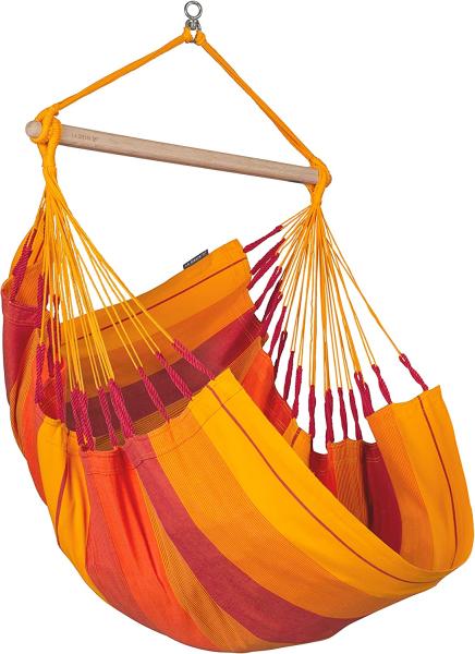 La Siesta Hängesessel HABANA Basic volcano orange Lounger aus Bio-Baumwolle Hängematte Hängestuhl