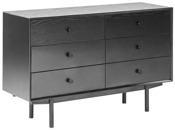 Kommode mit 6 Schubladen ALCESTER 75 cm Schwarz
