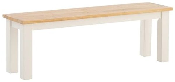 Rustikale Sitzbank Capera 134cm aus Massivholz Weiß Braun für Küche & Esszimmer - Perfekt kombinierbar mit Capera Tisch