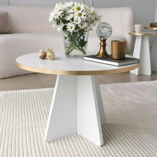 Dmor Tisch Elnath 60 x 60 x 40h cm Gold Runde Form Bild 4