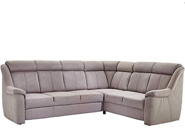 Cavadore Ecksofa Beata im modernen Design / Polstercouch in L-Form / 261 x 98 x 211 / Mikrofaser Anthrazit