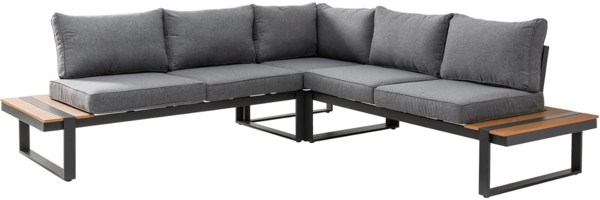 riess-ambiente Sitzgruppe TAMPA LOUNGE 240cm grau / natur, (Einzelartikel, 1-tlg), Gartenmöbel · wetterfest · Aluminium · Lounge · inkl. Kissen