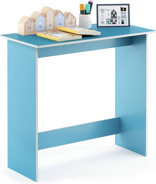 Furinno Simplistic Schreibtisch, Computertisch, PC-Tisch, Bürotisch, Holz, Hellblau / Weiß, 39. 4 x 80 x 75. 7 cm