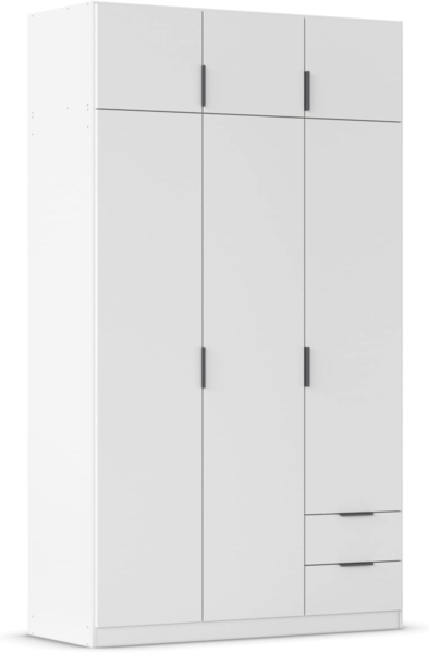 Rauch Möbel Lagoa, Kleiderschrank, Garderobe für Schlafzimmer, Kinderzimmer, Jugendzimmer 6-türig, 2 Schubladen, mit Zubehör Classic, Farbe Weiß, Breite 136 cm