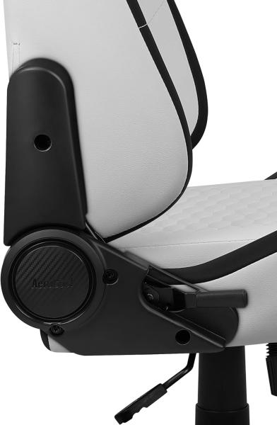 Aerocool CROWNMOONSW Weiß, Ergonomischer Gaming Stuhl, Verstellbare Kissen, Premium Kunstleder Bild 6