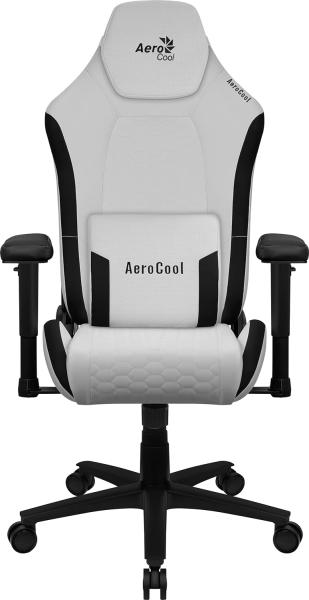 Aerocool CROWNMOONSW Weiß, Ergonomischer Gaming Stuhl, Verstellbare Kissen, Premium Kunstleder Bild 3