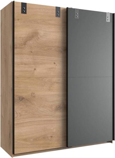 Schwebetürenschrank CARDIFF Eiche graphit 135 cm