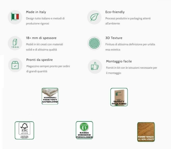 Dmora - Ausziehbare Konsole Glicine, ausziehbarer Esstisch, Mehrzweckkonsole mit Verlängerungen, 100 % Made in Italy, 186 x 80 x 76 cm, Weiß, Bild 4