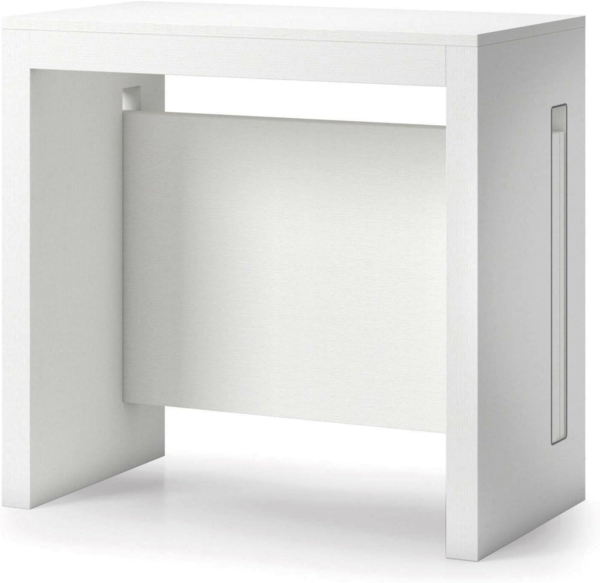 Dmora - Ausziehbare Konsole Glicine, ausziehbarer Esstisch, Mehrzweckkonsole mit Verlängerungen, 100 % Made in Italy, 186 x 80 x 76 cm, Weiß, Bild 6