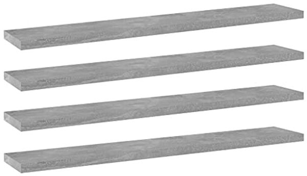 vidaXL Bücherregal-Bretter 4 Stk. Betongrau 60x10x1,5 cm Holzwerkstoff 805210