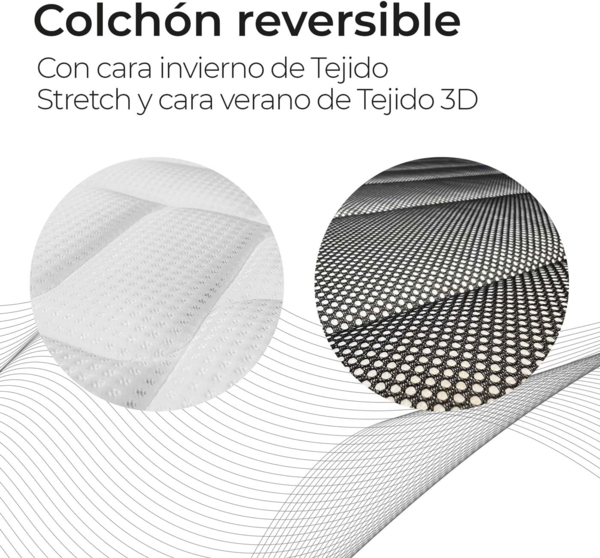 Somnia Descanso - Viskoelastische Matratze Bombay wendbar, ergonomisch, optimaler Komfort und Härte, Dicke 25 cm, milbendicht, antibakteriell und hypoallergen, 90x180 cm Bild 5