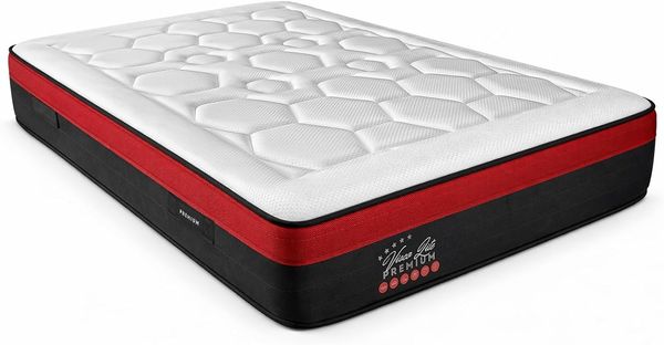 DUÉRMETE ONLINE Viskoelastische Matratze Lite Premium, Dicke 30 cm, optimaler Härtegrad und Komfort, mittlere Festigkeit, milbendicht, antibakteriell und hypoallergen, weiß, 135x190 cm