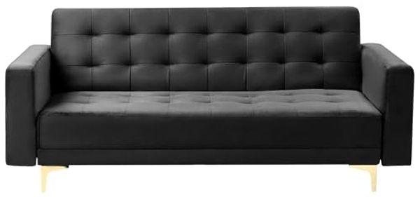 3 Sitzer Sofa ABERDEEN Schwarz Samtstoff