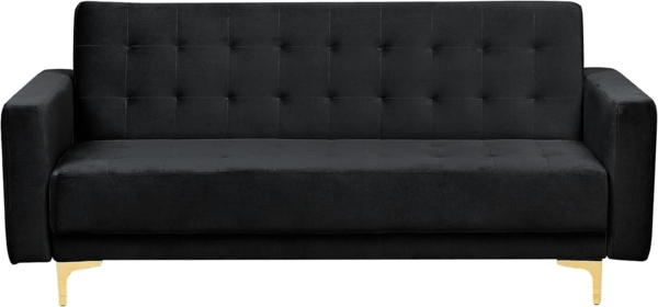 3 Sitzer Sofa ABERDEEN Schwarz Samtstoff