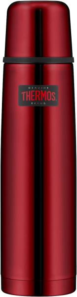 THERMOS LIGHT & COMPACT BEVERAGE BOTTLE 1l, cranberry red, Thermosflasche Edelstahl, Isolierflasche rot mit Trinkbecher, 24 h heiß / 24 h kalt, spülmaschinenfest, absolut dicht, BPA-frei