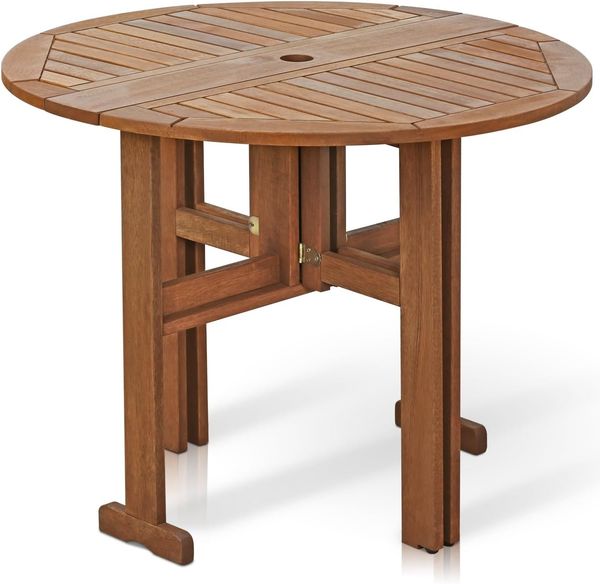 Furinno Tioman Outdoor Tisch für draußen, Natur, 89.9 x 89.9 x 70.9 cm