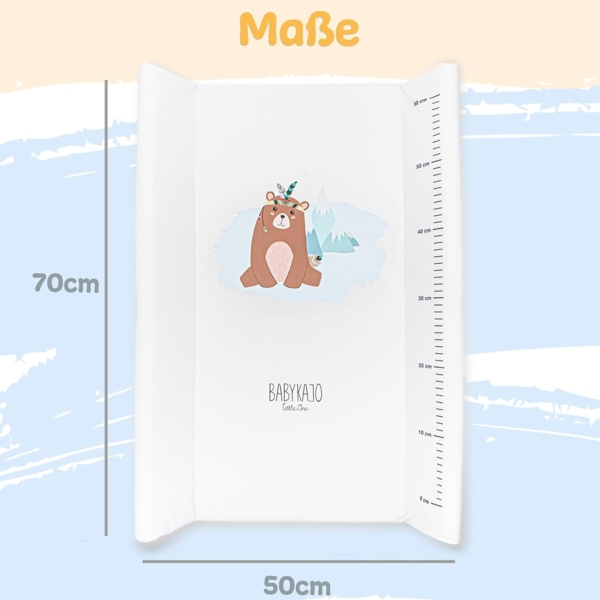 Wickelauflage 50x70 cm - abwaschbare Wickelunterlage mit Lineal - stabile Wickeltischauflage fürs Babybett - stark gepolstert, rutschfest, PVC - Wickelmatte in verschiedenen Designs Bild 2