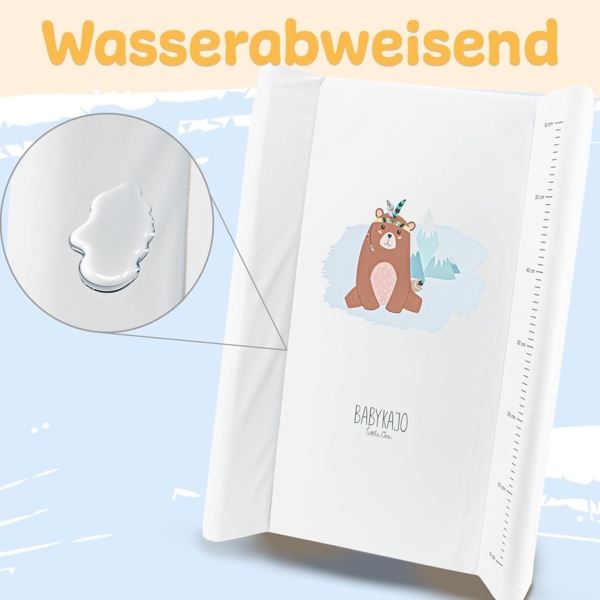 Wickelauflage 50x70 cm - abwaschbare Wickelunterlage mit Lineal - stabile Wickeltischauflage fürs Babybett - stark gepolstert, rutschfest, PVC - Wickelmatte in verschiedenen Designs Bild 4