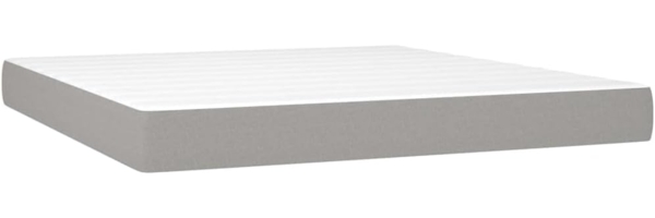 vidaXL Boxspringbett mit Matratze & LED Hellgrau 160x200 cm Stoff 3133005 Bild 6