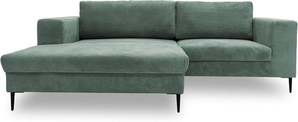 DOMO. collection Modica Ecksofa, moderne L-Form Eckcouch, Sofa Eckgarnitur, türkis, 244 x 173 x 83